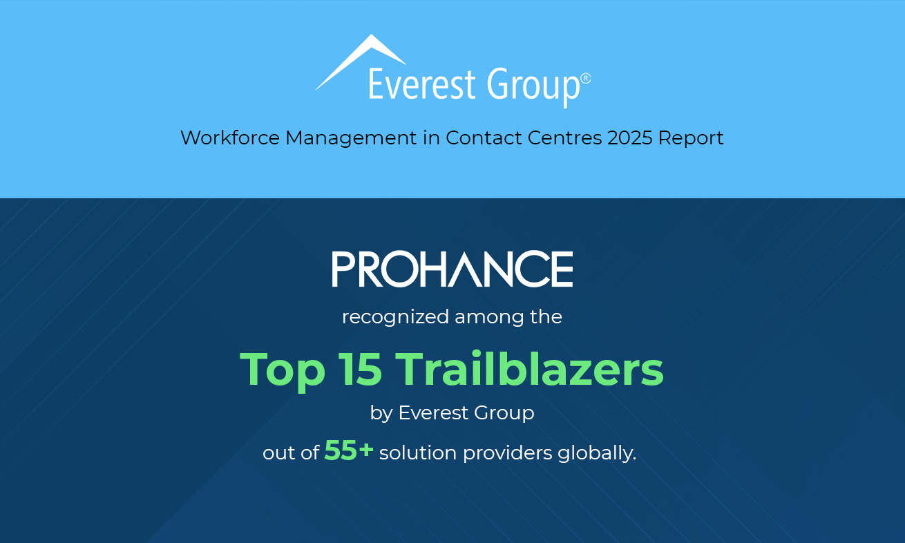 Everest Group recognized ProHance as a Trailblazer in Workforce Management in Contact Centres 2025 ®️
